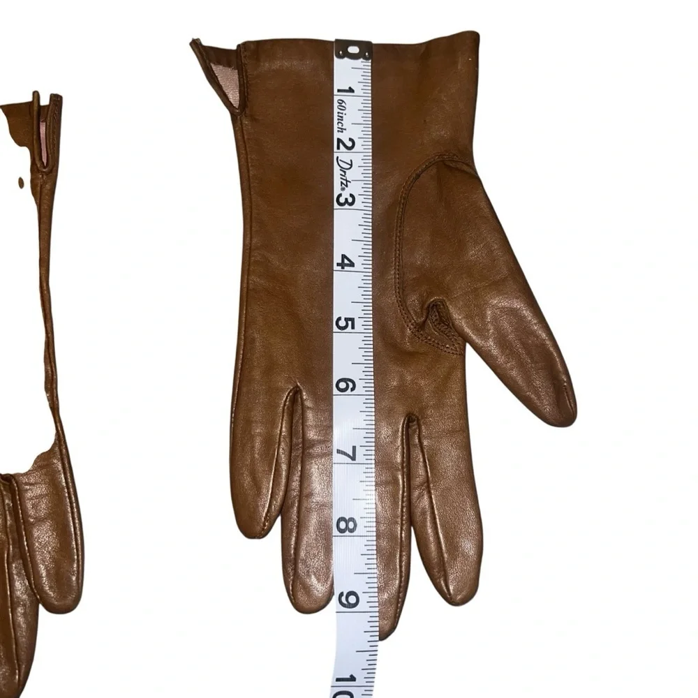 EUC Fownes Vintage Camel Tan Leather Driving Gloves Size 7.5